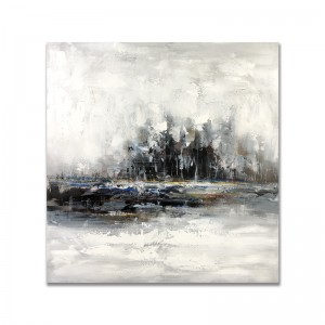 Varmt salg abstrakt kunstværk på lærred modren sort og hvid håndlavet olie malerier til stue wall dekoration